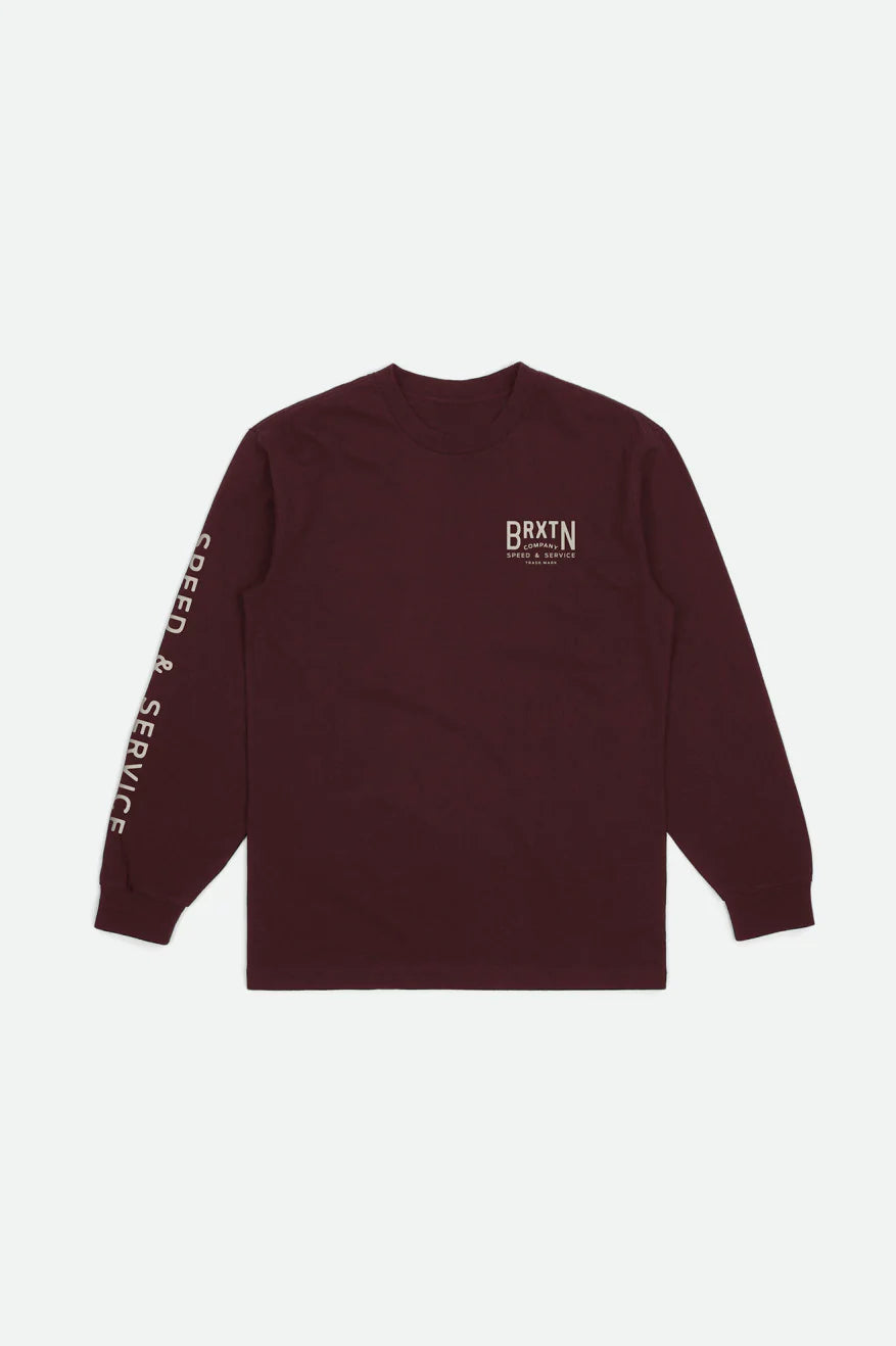 BRIXTON Tune Up Long Sleeve T-Shirt Mahogany - Freeride Boardshop