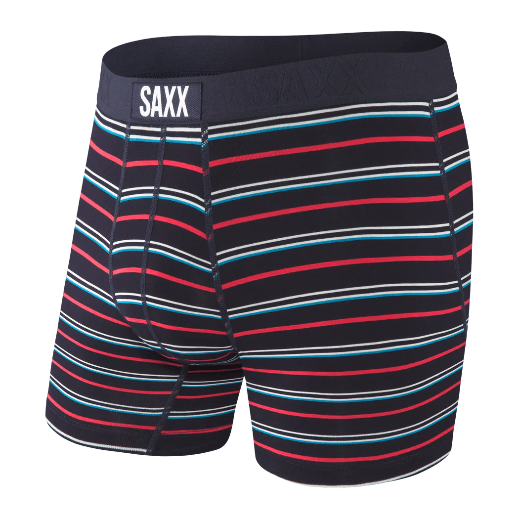 SAXX Vibe Boxer Brief Underwear Dk Ink Coast Stripe - Freeride